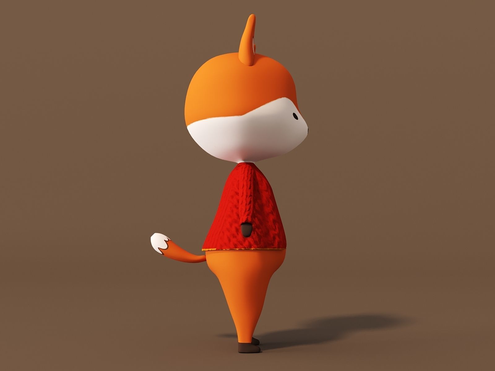 Cartoon fox 3D model_4