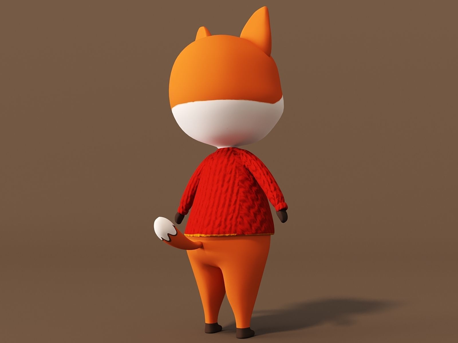Cartoon fox 3D model_3