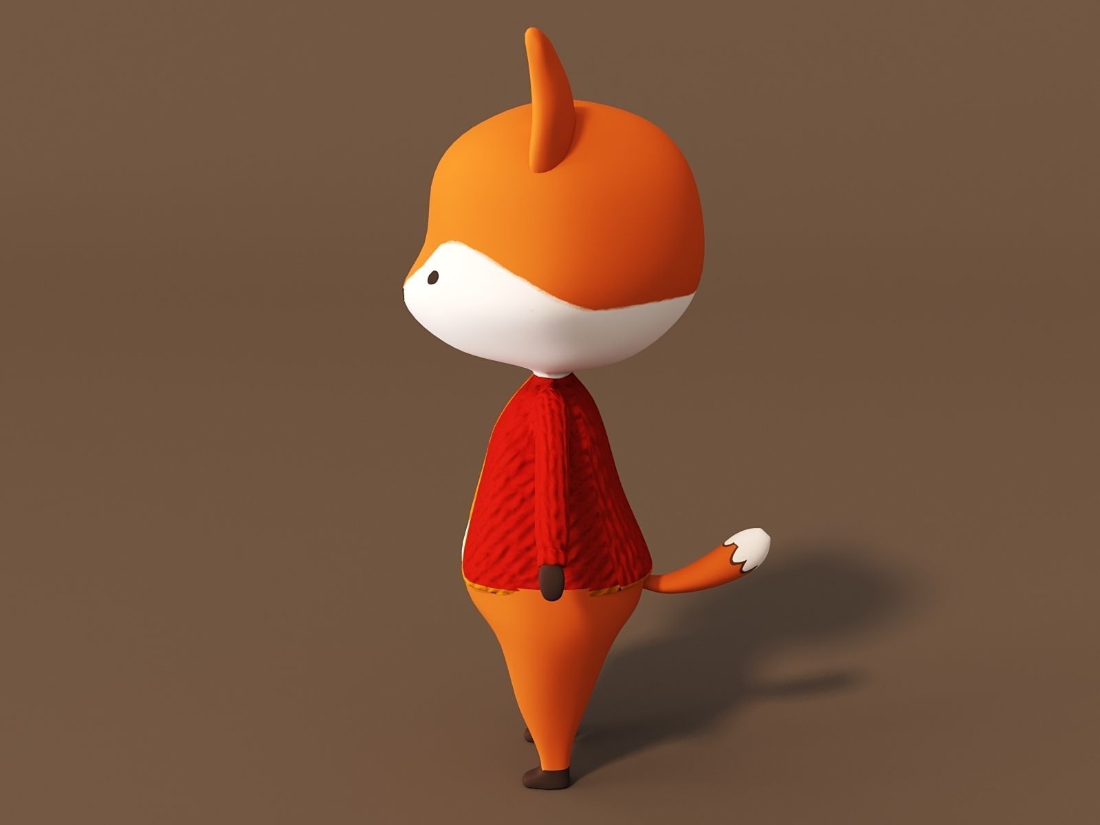Cartoon fox 3D model_1