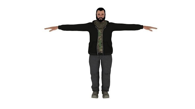 man fatty Free low-poly 3D model