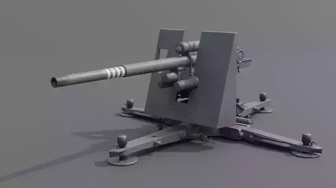 Flak 37 88mm AA-AT Gun Low-poly 3D model