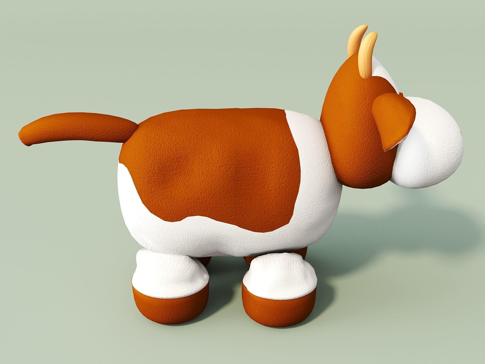 Stuffed Toy Cow 3D model_4