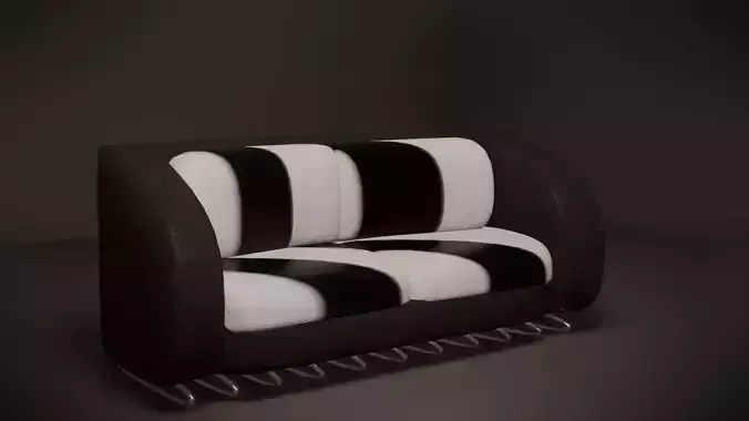 Black and white lowpoly sofa