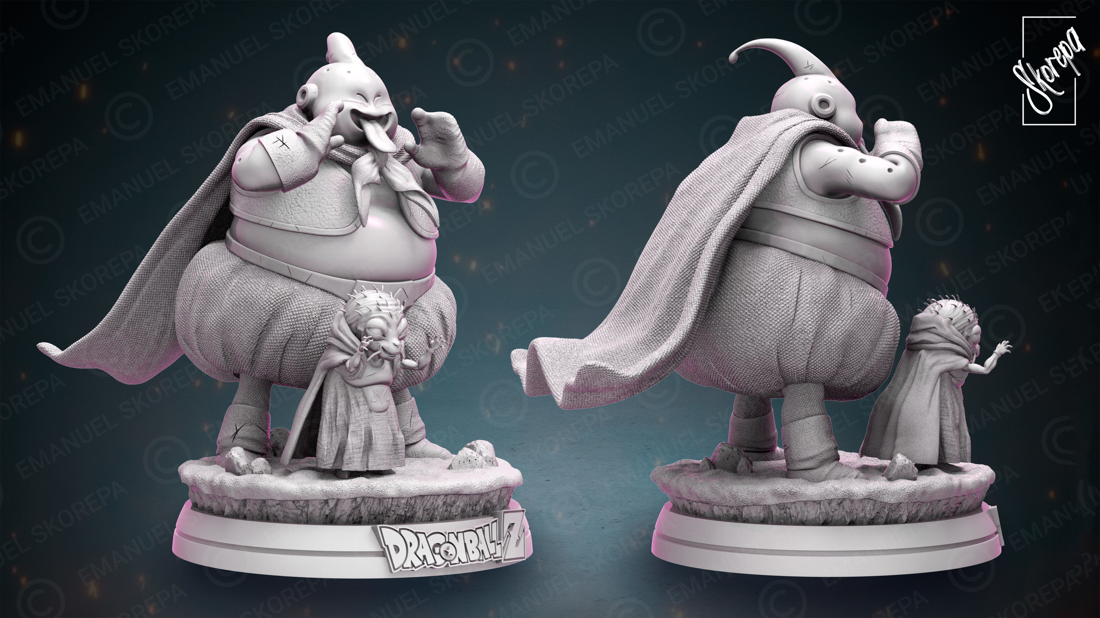 Majin Buu and Babidi 3D print model_2