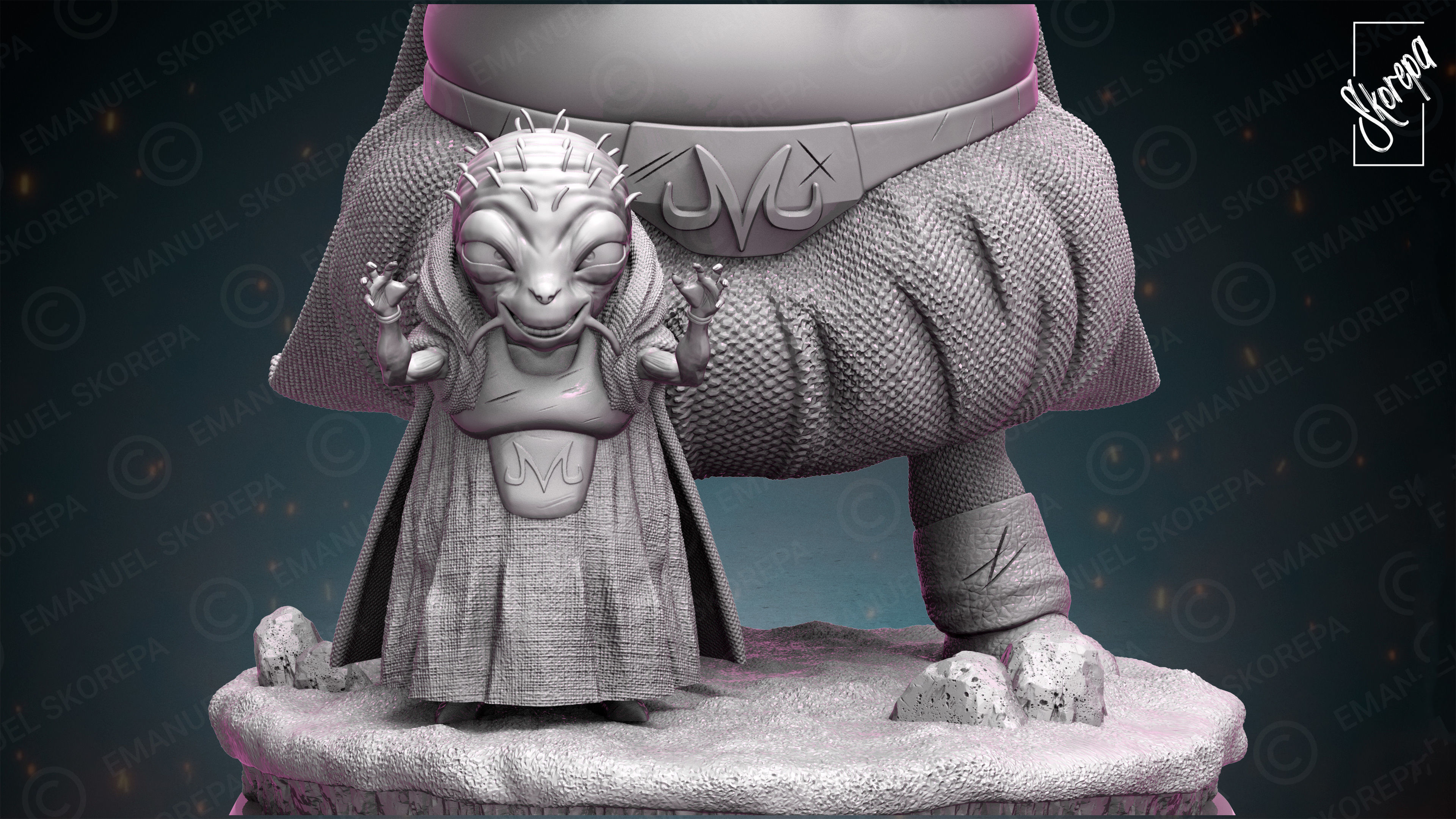Majin Buu and Babidi 3D print model_4