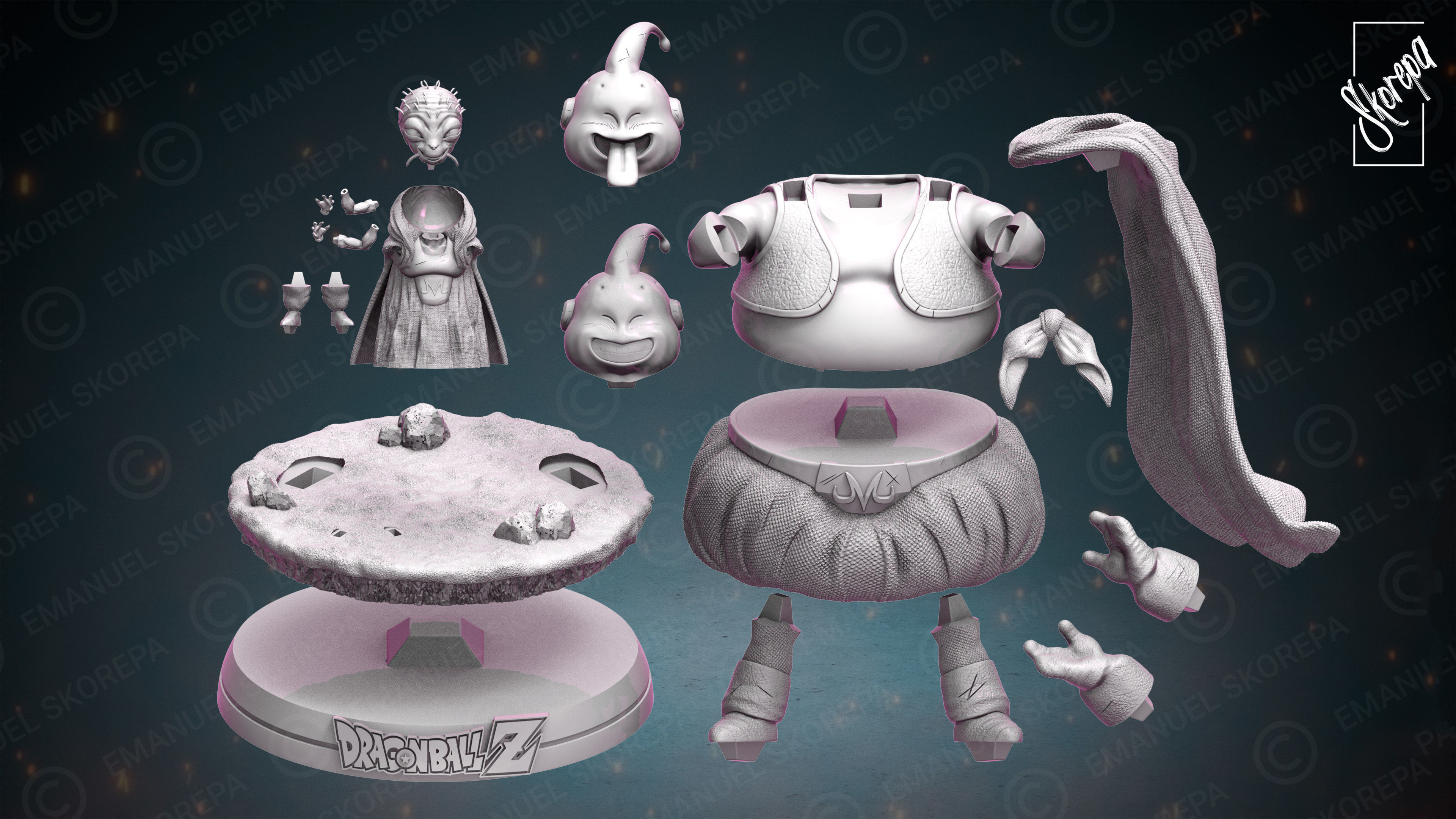 Majin Buu and Babidi 3D print model_5