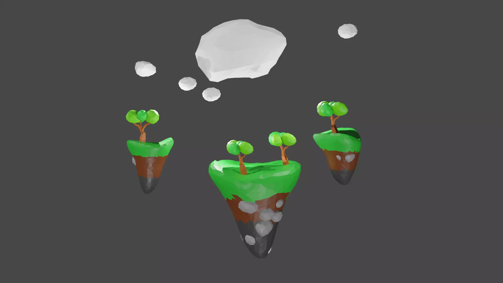 Floating Island Low-poly 3D model_0