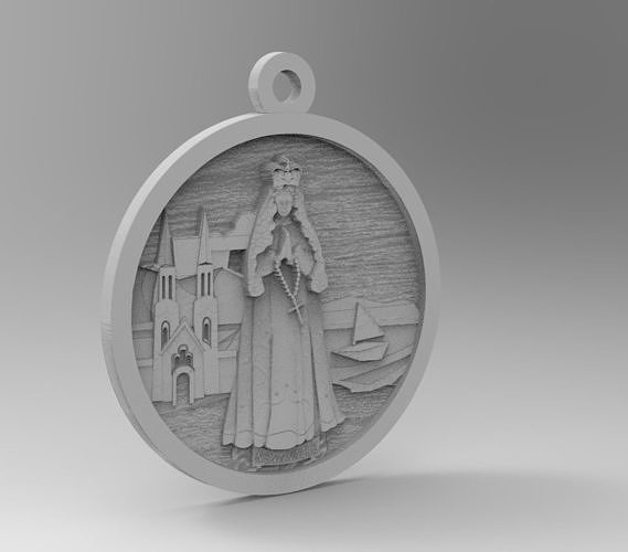 Virgen del Valle  Medallion print model 3D print model
