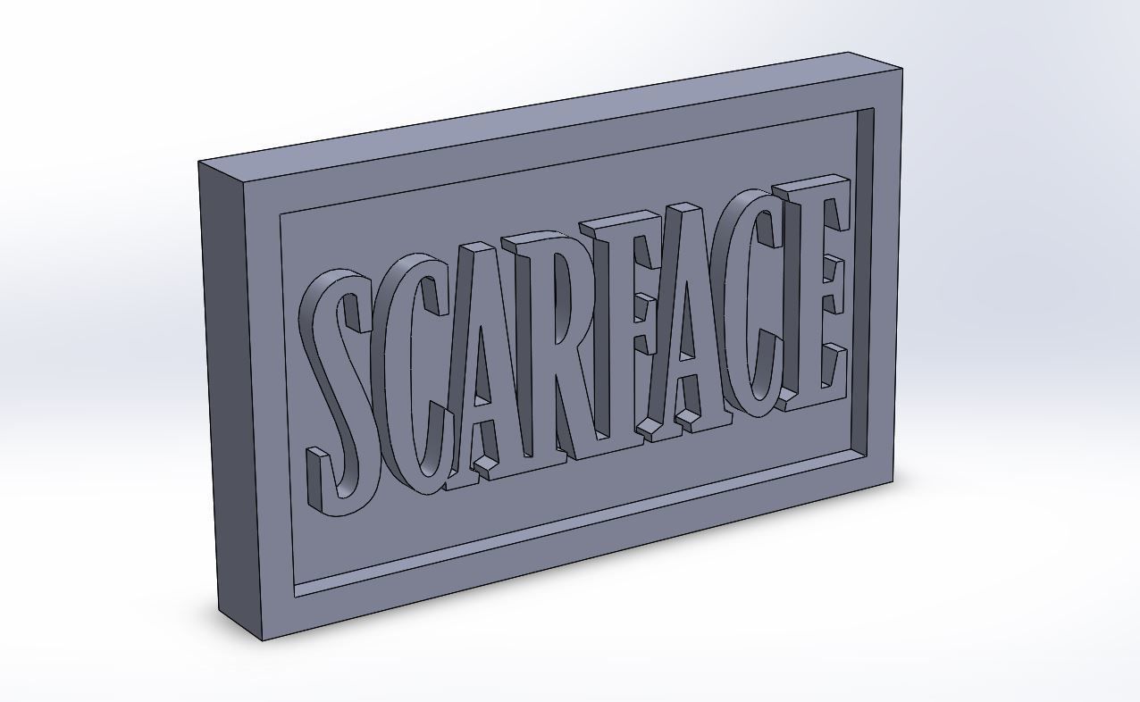 Scarface Plaque 3D print model_2