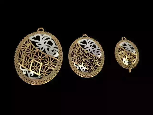Half a set of gold 3D print model