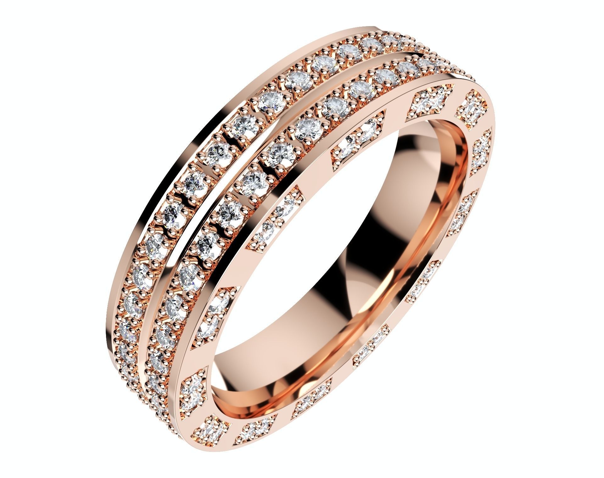 Wedding Ring Set Diamond Ring Jewelry Design-V12VC 3D print model_9