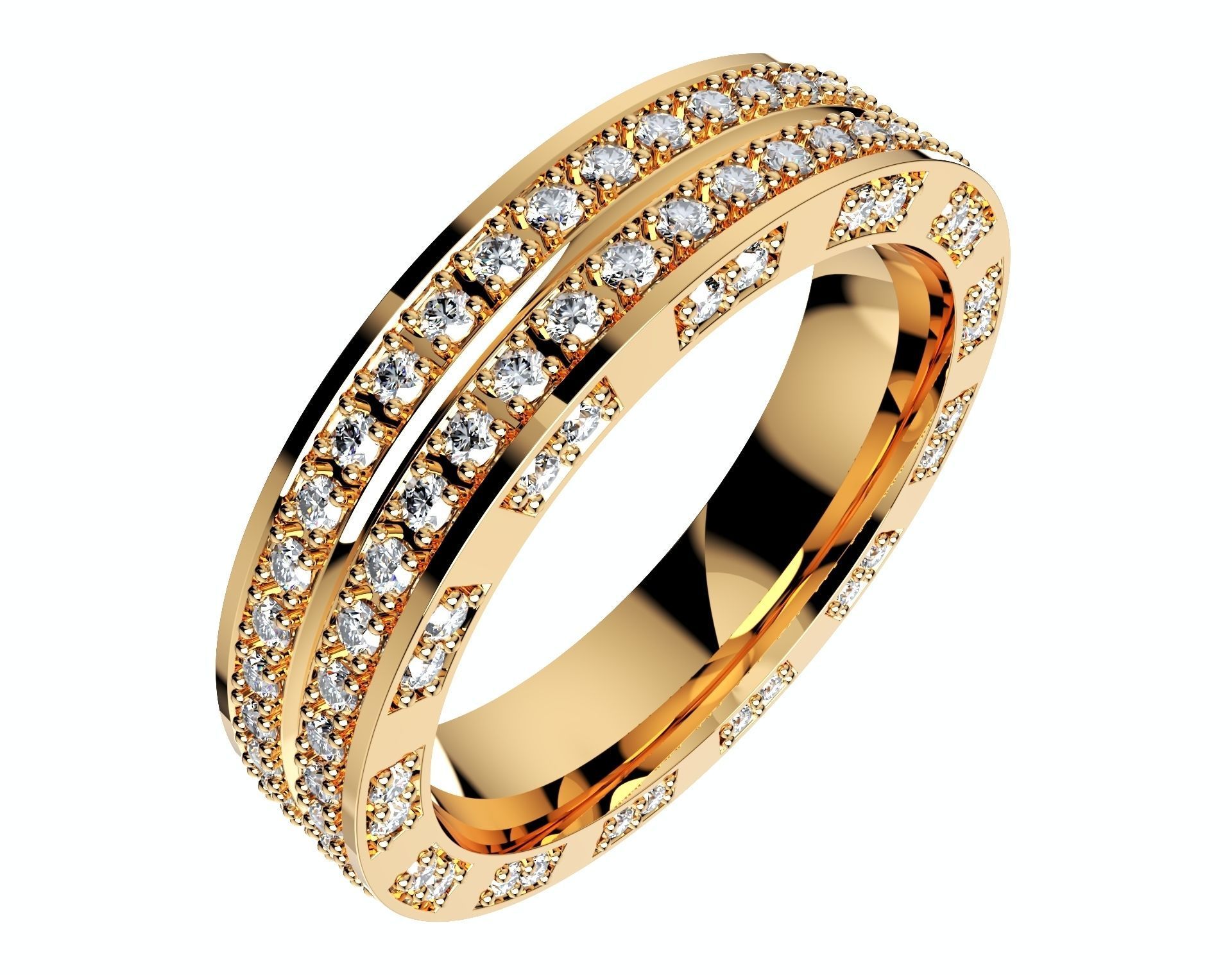 Wedding Ring Set Diamond Ring Jewelry Design-V12VC 3D print model_10
