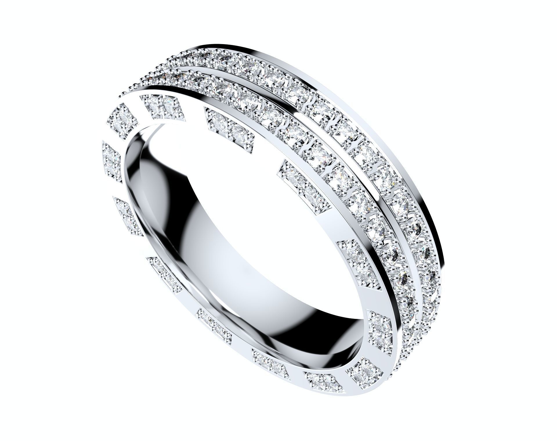Wedding Ring Set Diamond Ring Jewelry Design-V12VC 3D print model_6