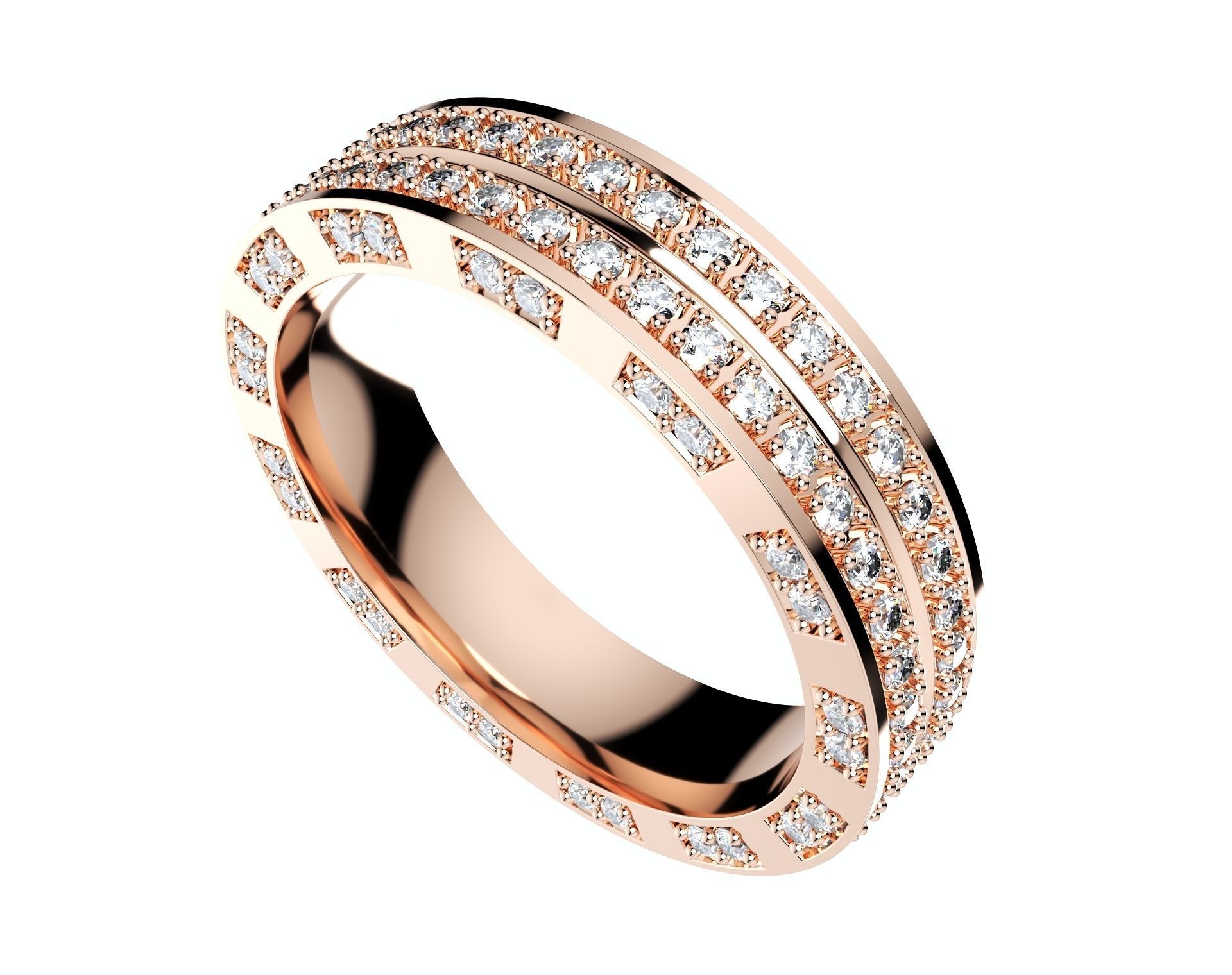 Wedding Ring Set Diamond Ring Jewelry Design-V12VC 3D print model_5