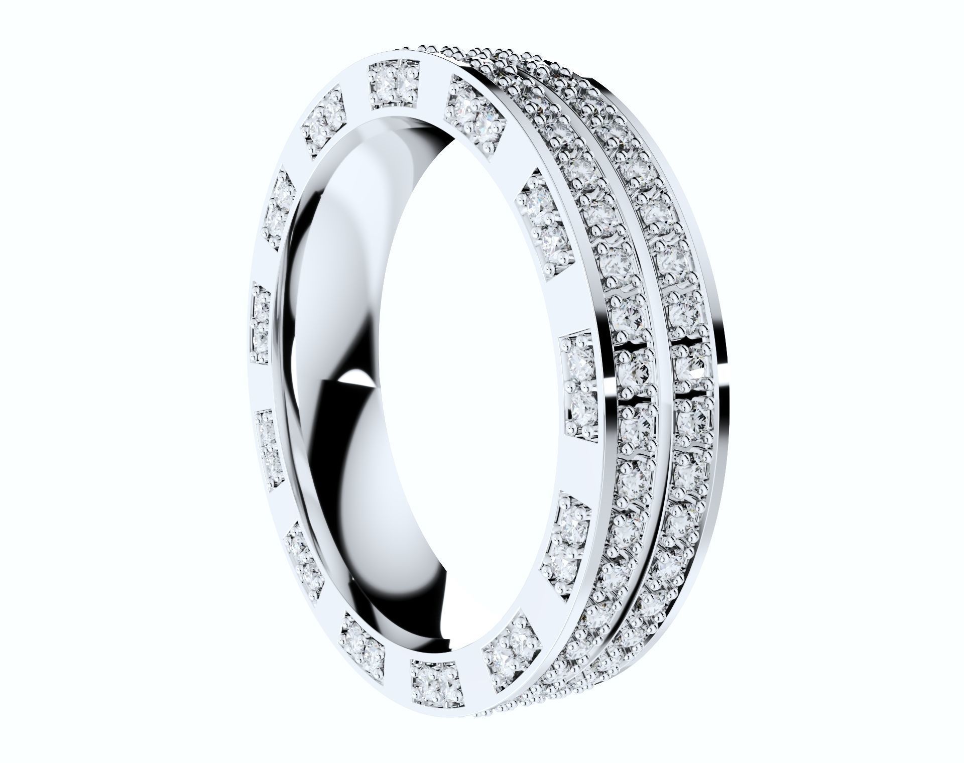 Wedding Ring Set Diamond Ring Jewelry Design-V12VC 3D print model_1