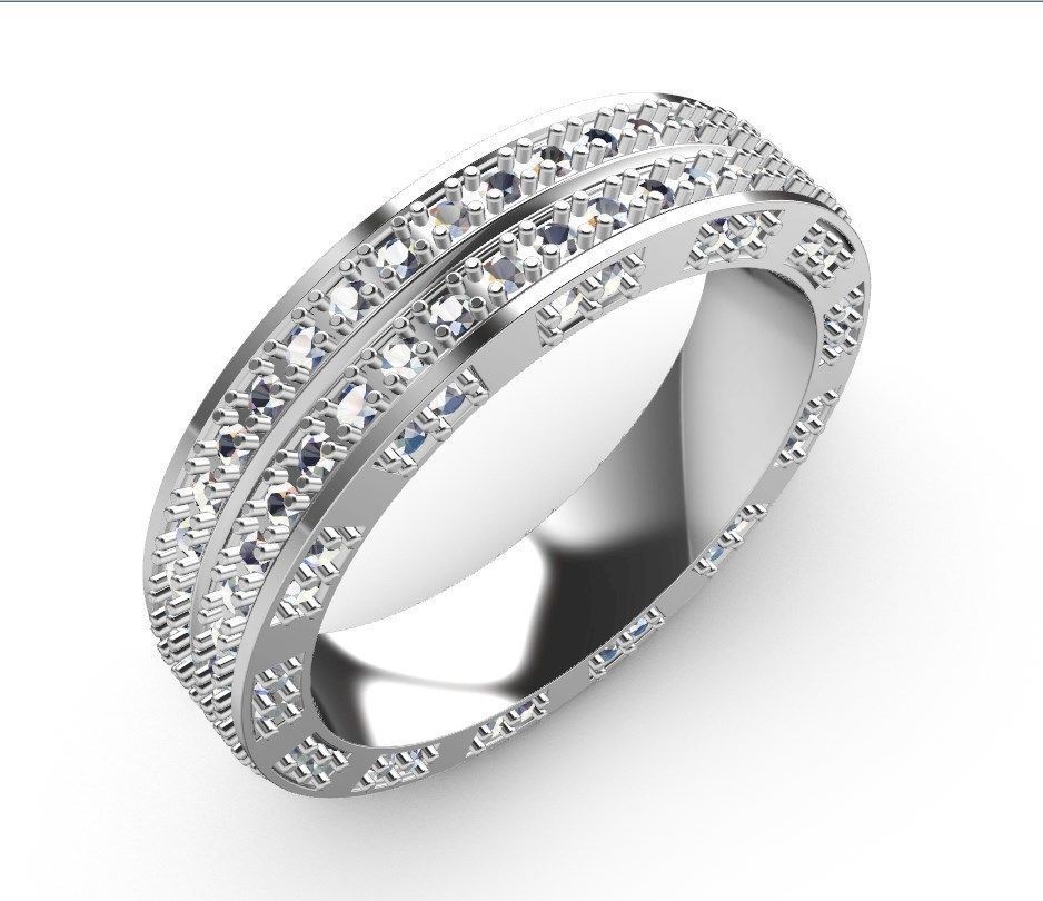 Wedding Ring Set Diamond Ring Jewelry Design-V12VC 3D print model_12