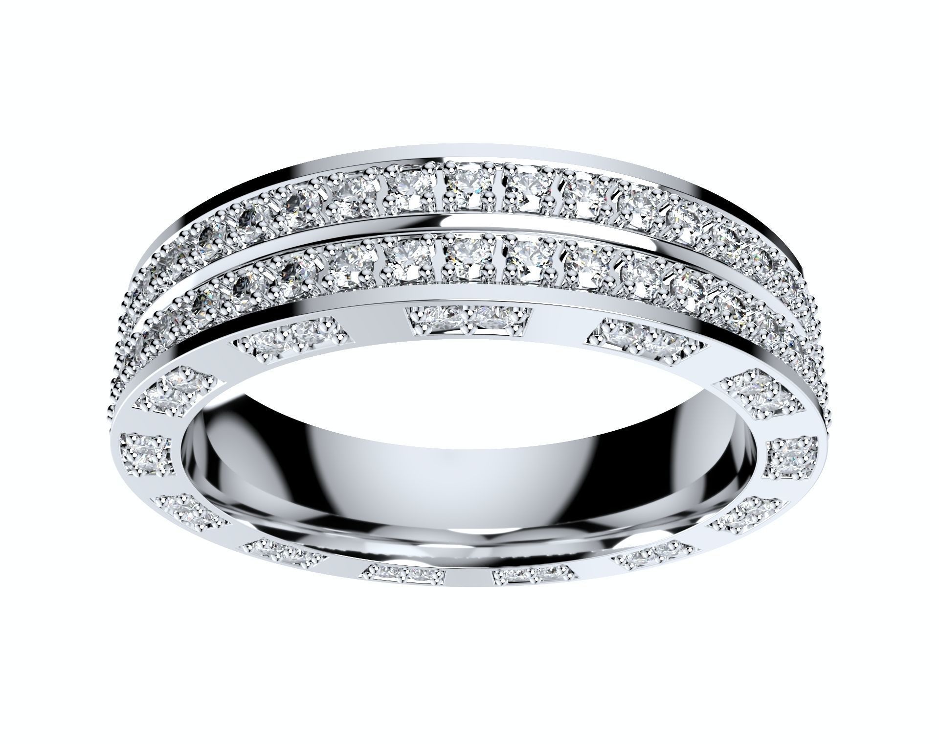 Wedding Ring Set Diamond Ring Jewelry Design-V12VC 3D print model_7