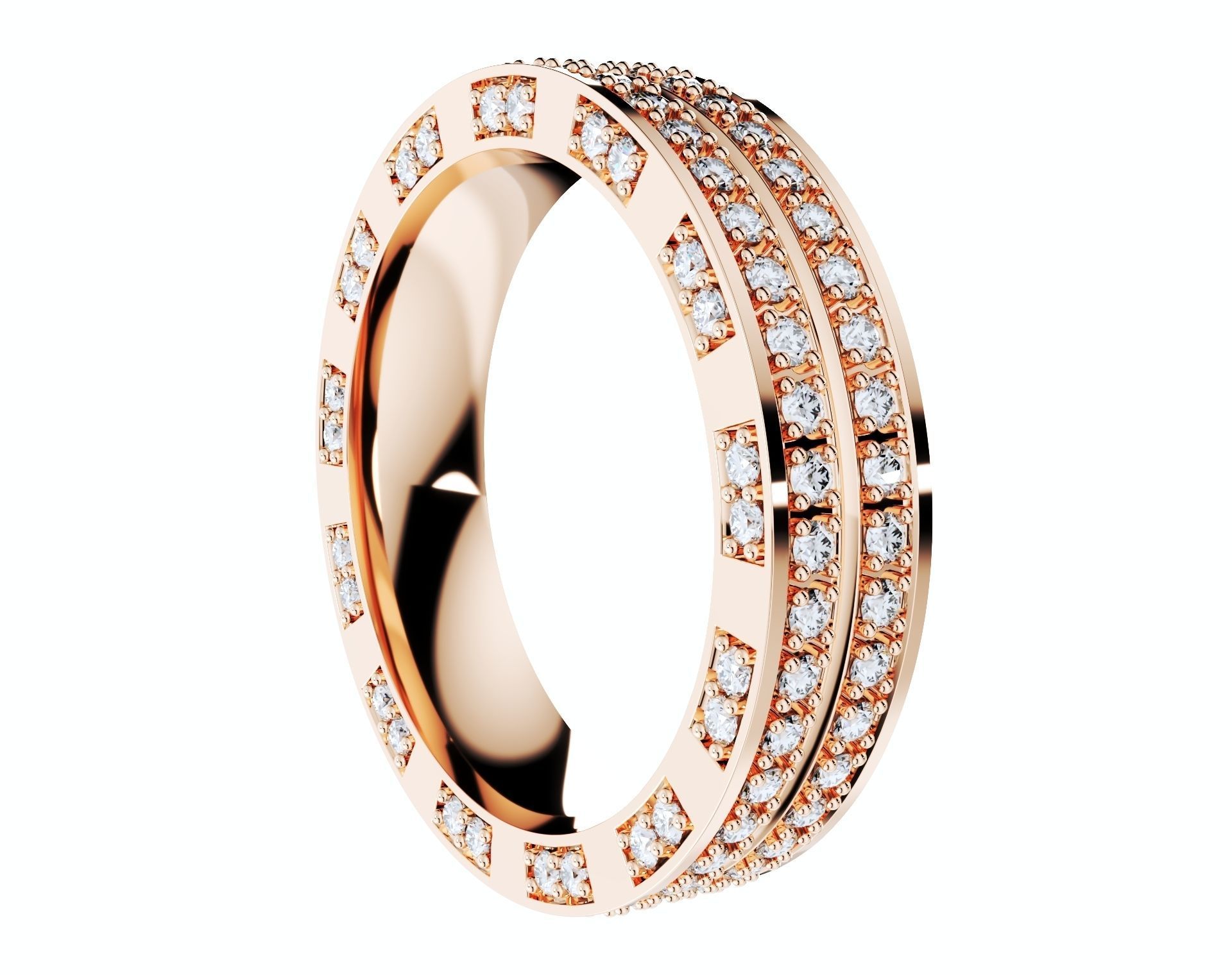 Wedding Ring Set Diamond Ring Jewelry Design-V12VC 3D print model_4