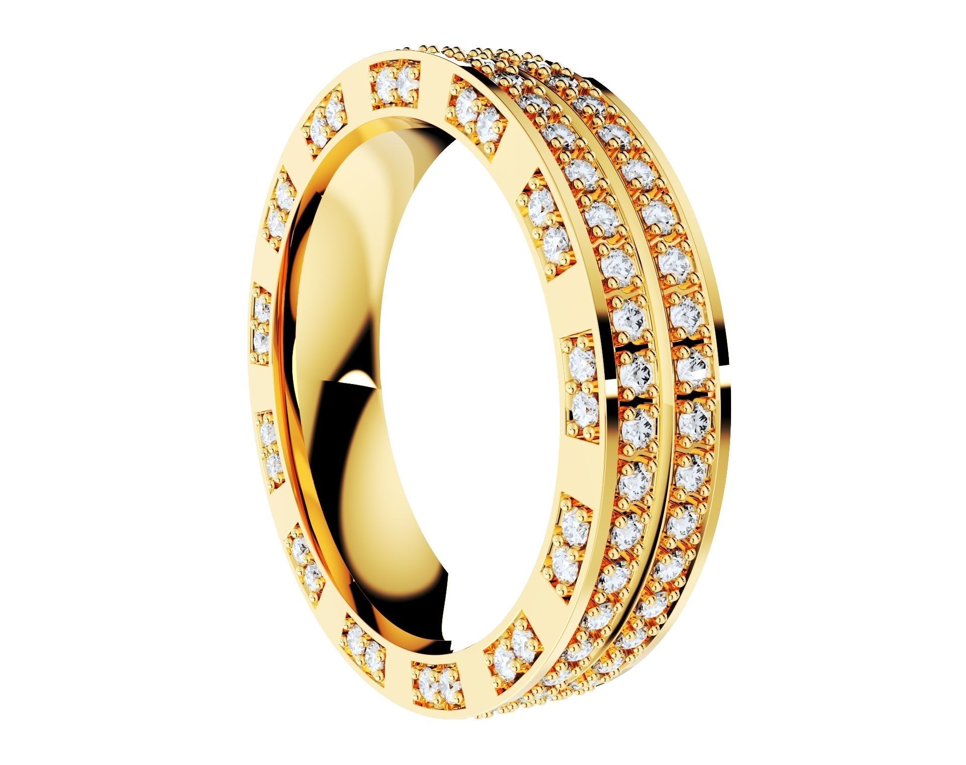 Wedding Ring Set Diamond Ring Jewelry Design-V12VC 3D print model_3