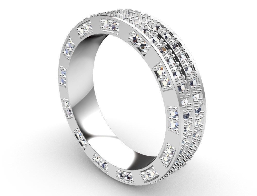 Wedding Ring Set Diamond Ring Jewelry Design-V12VC 3D print model_13