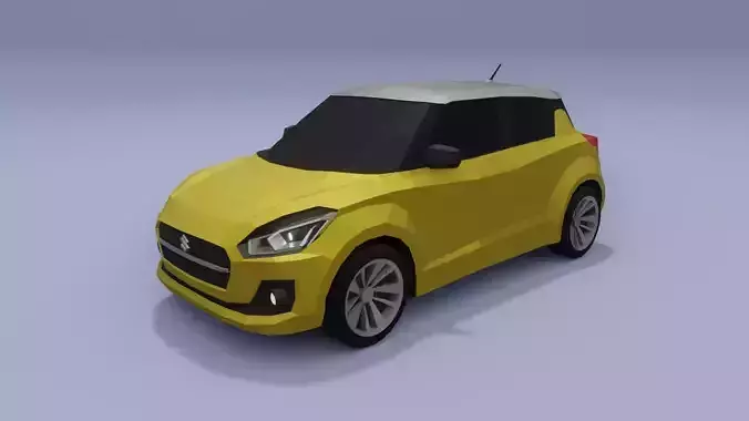 Suzuki Swift low poly 3D model Low-poly 3D model