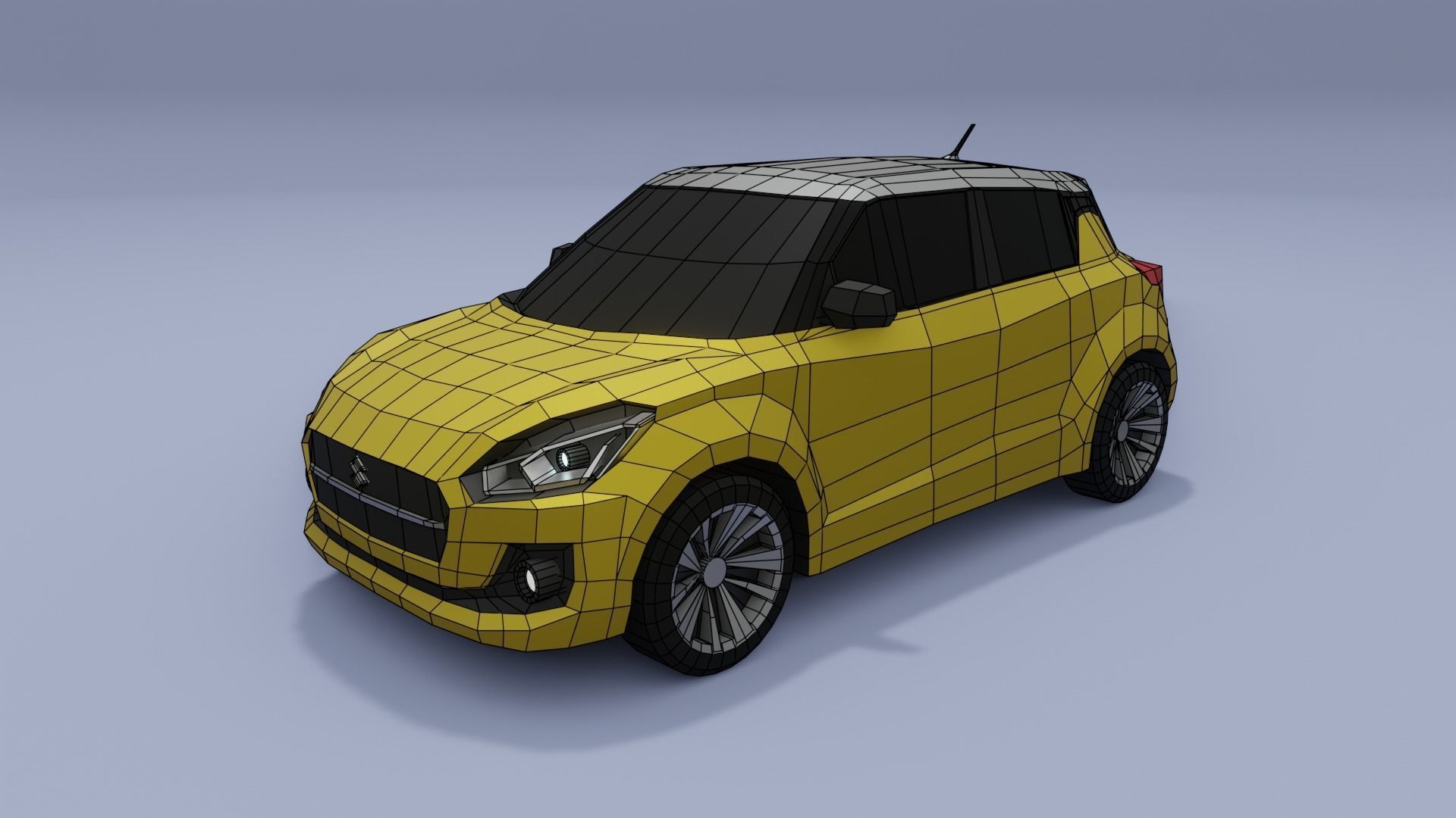 Suzuki Swift low poly 3D model Low-poly 3D model_10