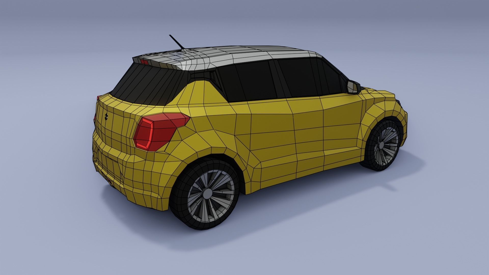 Suzuki Swift low poly 3D model Low-poly 3D model_11