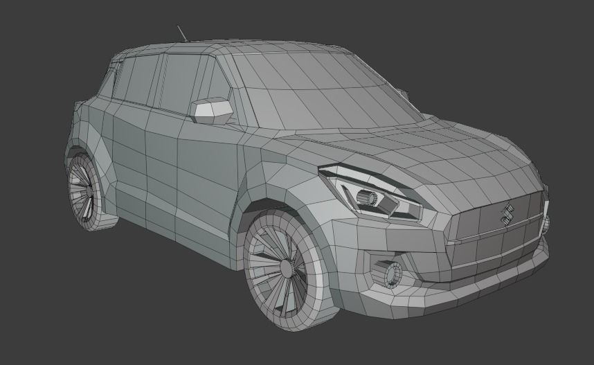 Suzuki Swift low poly 3D model Low-poly 3D model_12