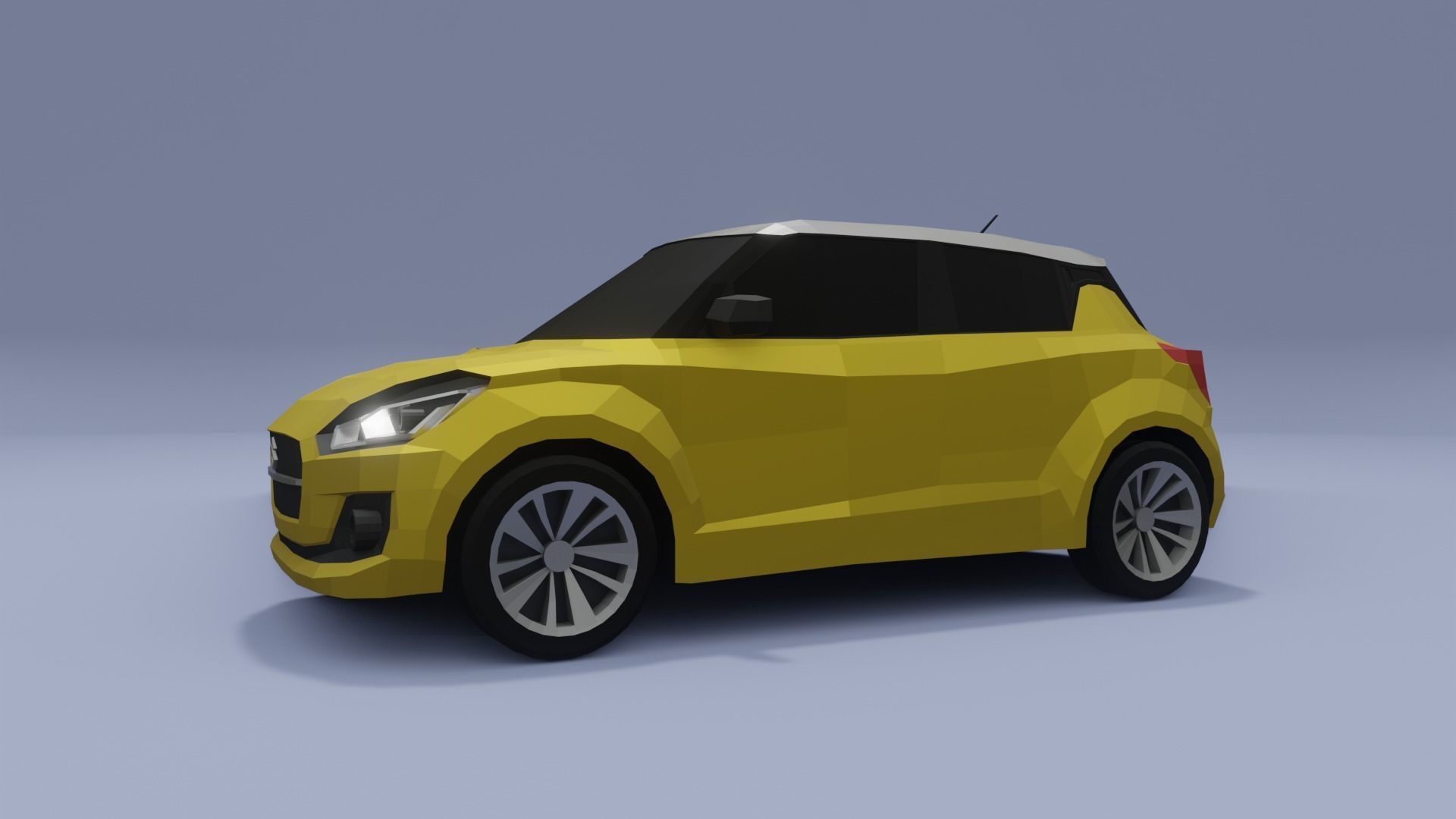Suzuki Swift low poly 3D model Low-poly 3D model_8