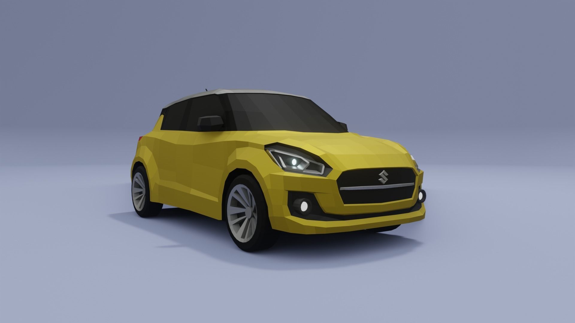 Suzuki Swift low poly 3D model Low-poly 3D model_4