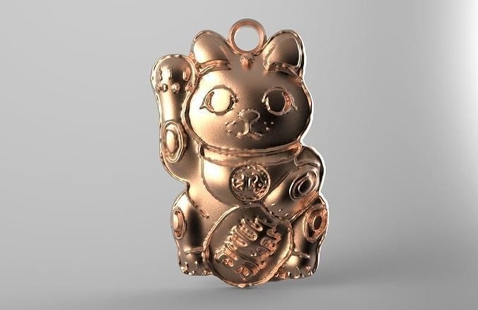 maneki neko pendant 3D print model