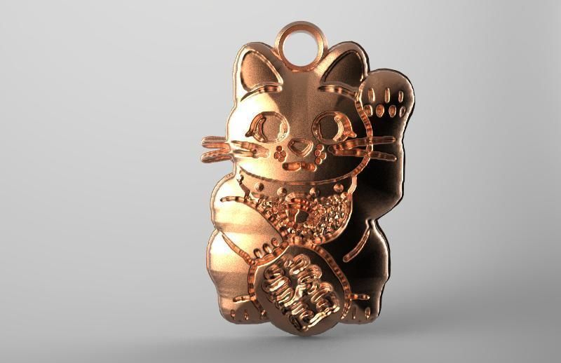 maneki neko pendant 2 3D print model_1