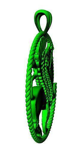 pendant lion 3D print model_3