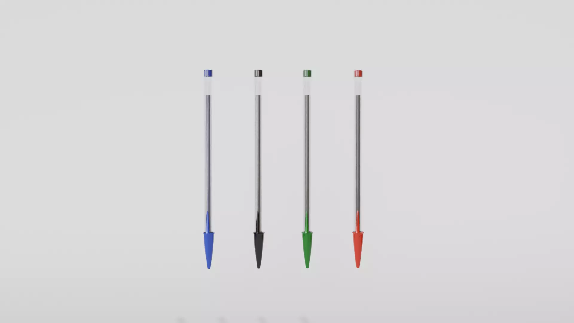 Pen of different colors Low-poly 3D model_0
