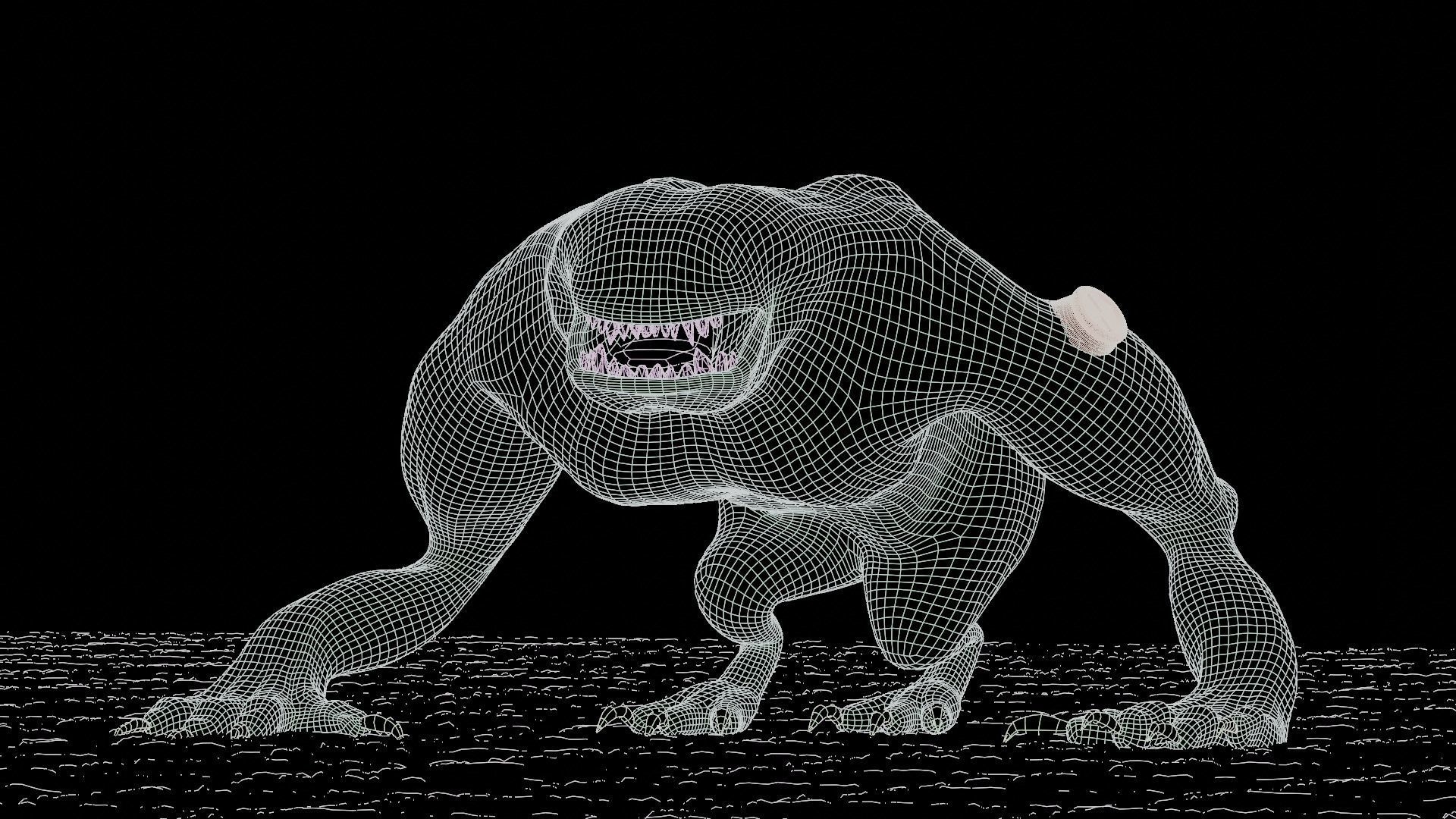 Ben 10  Wildmutt Rigged Low-poly 3D model_3