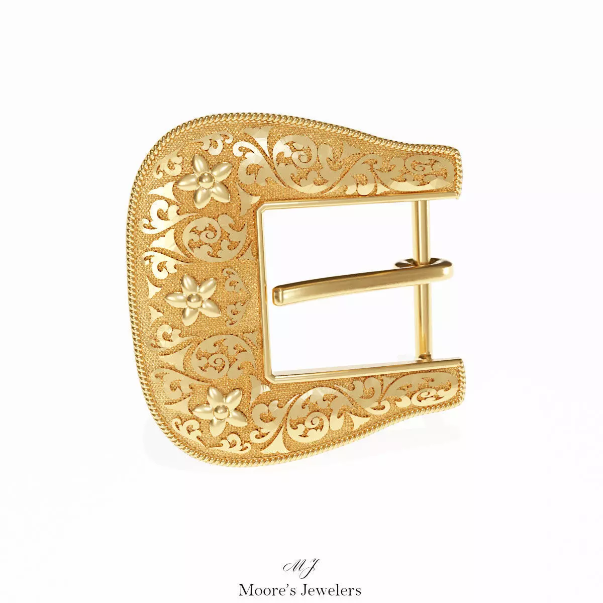Scroll Pattern Belt Buckle 3d Model 3D print model_0