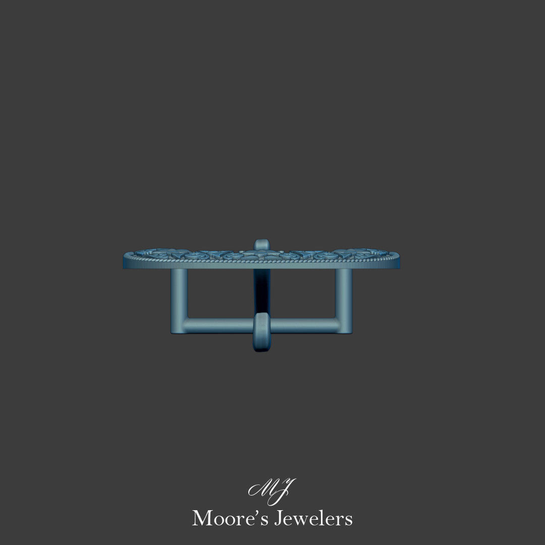 Scroll Pattern Belt Buckle 3d Model 3D print model_6