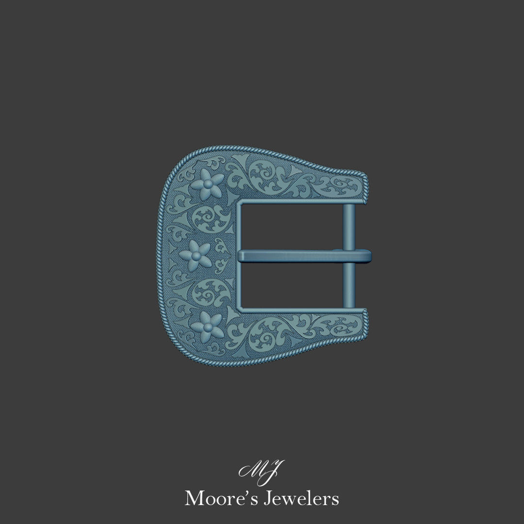 Scroll Pattern Belt Buckle 3d Model 3D print model_4
