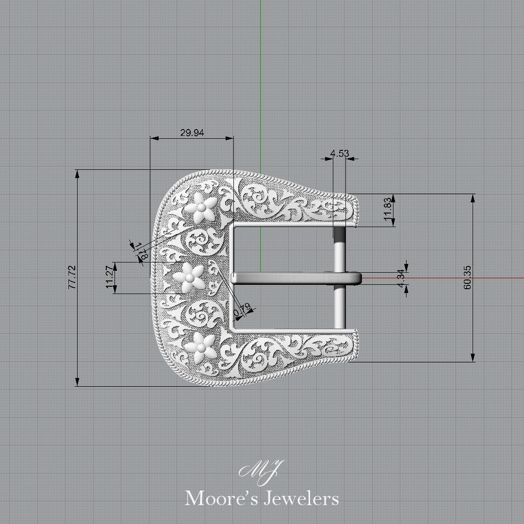 Scroll Pattern Belt Buckle 3d Model 3D print model_10