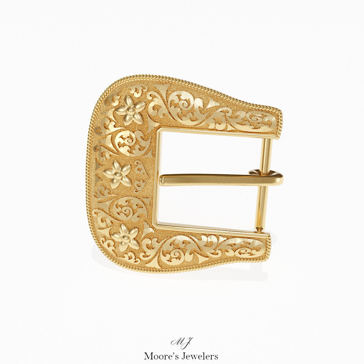 Scroll Pattern Belt Buckle 3d Model 3D print model_2