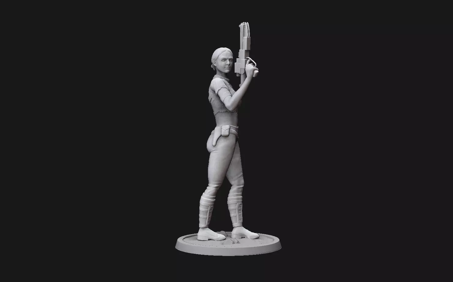 Padme Amidala Statue 3D print model_0