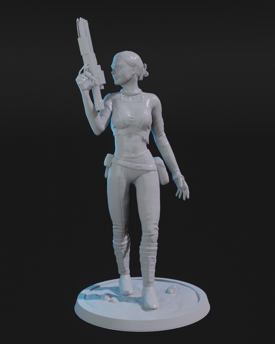 Padme Amidala Statue 3D print model_2