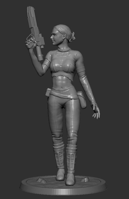 Padme Amidala Statue 3D print model_7