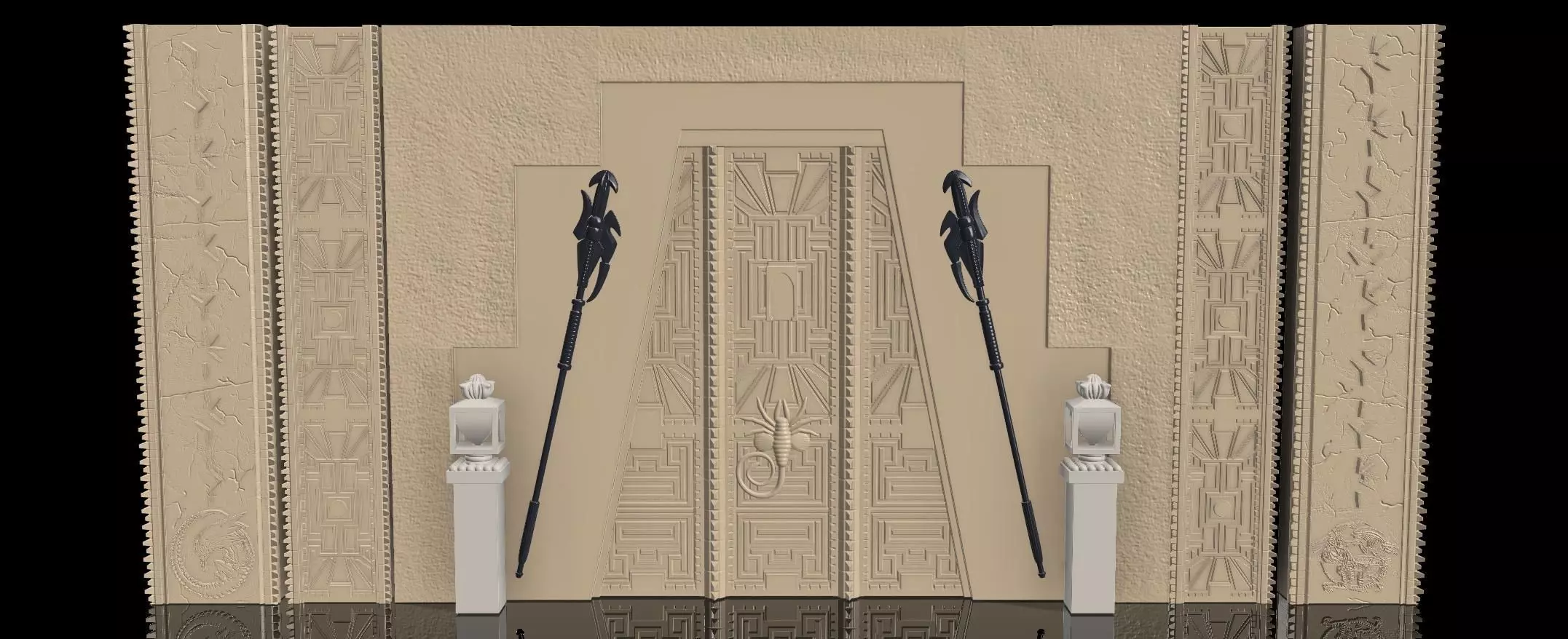 AVP Walls and door 3D print model_0