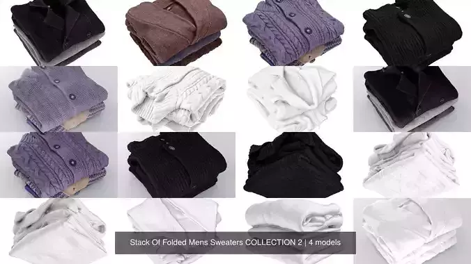 Stack Of Folded Mens Sweaters COLLECTION 2 