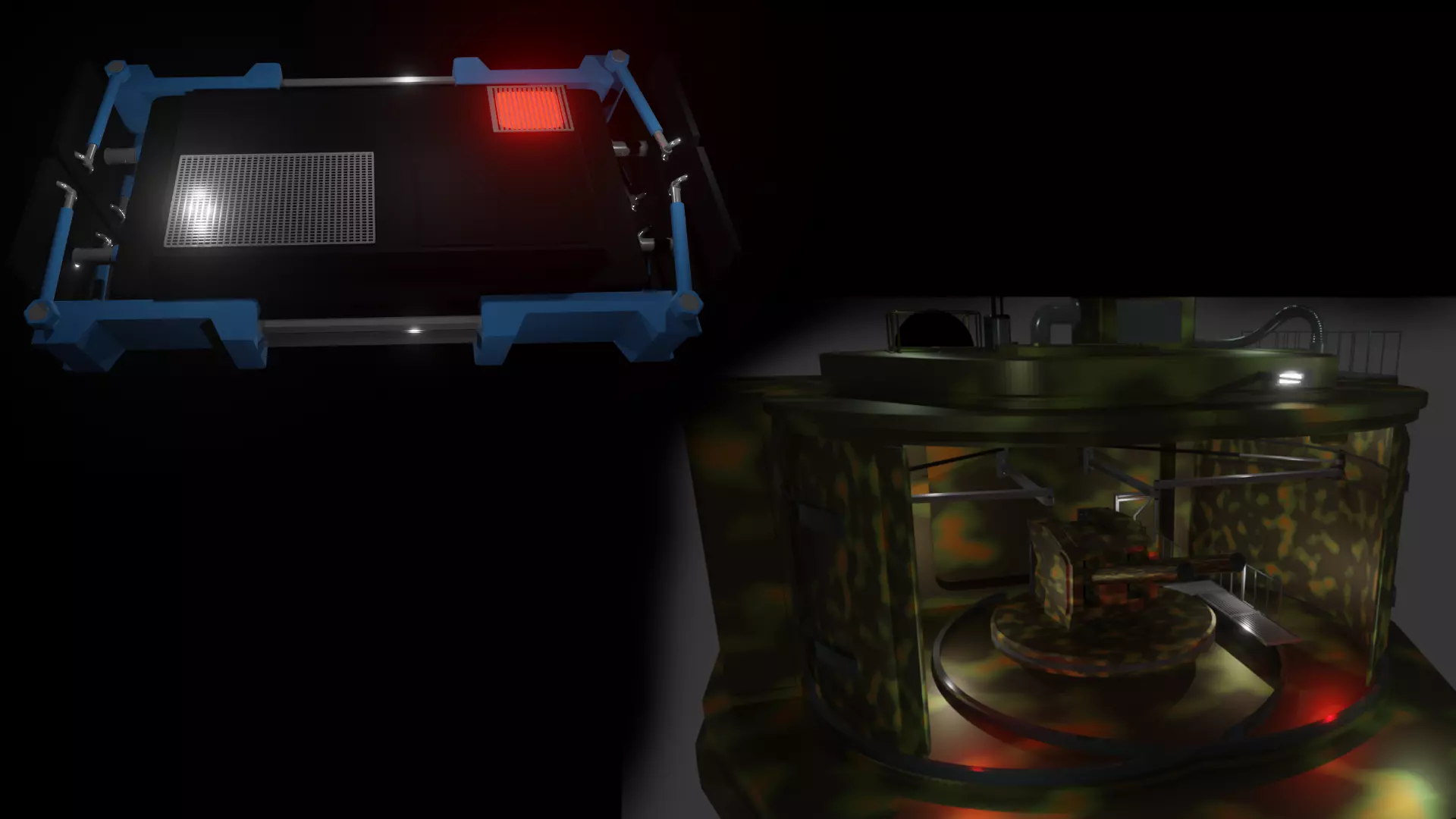 2 in 1 Concept Armored Artillery Nest and Sci Fi Panel 3D model_0