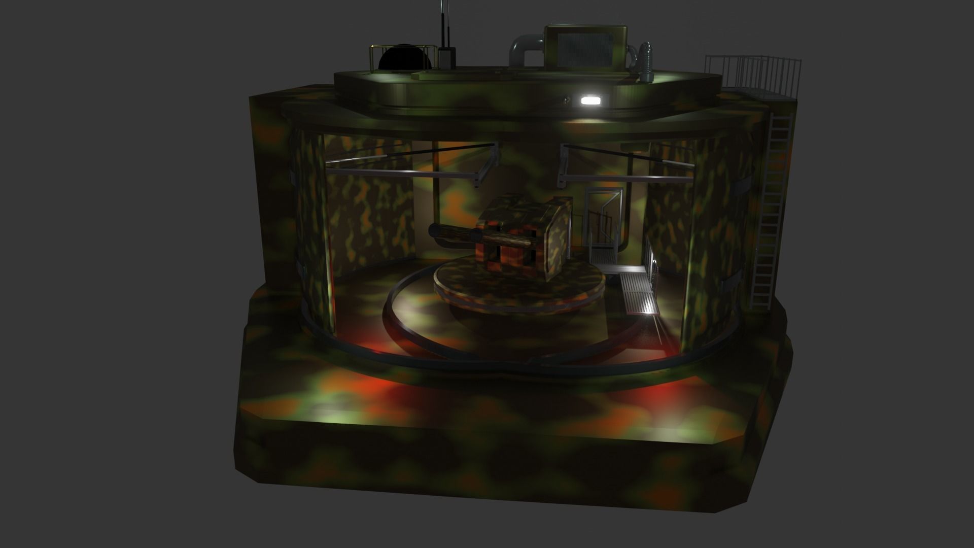 2 in 1 Concept Armored Artillery Nest and Sci Fi Panel 3D model_3