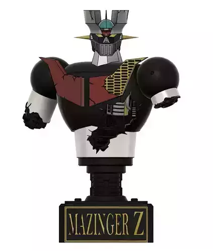mazinger z battle damaged bust figure 3d printing model  3D print model