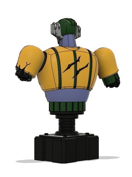 steel jeeg battle damaged bust figure 3d model 3D print model_2