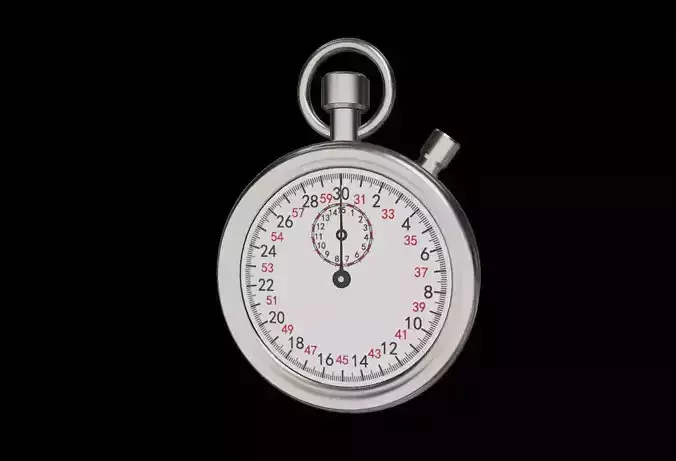 Mechanical stopwatch Low-poly 3D model